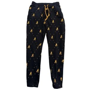Crooks & Castles Jogger Pants Mens 32 Black Fleece Skull Pattern Embroidered